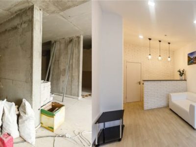 AàZ Construction - rénovation salon avant après - Aveyron Lozère